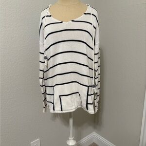 ETC Navy and White Striped Sweater